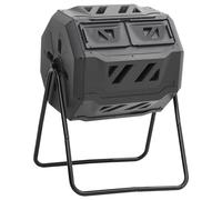 vidaXL Garden Compost Bin Black 160 L Trash Can Fertiliser Container Waste Box