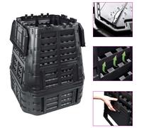 vidaXL Garden Composter Black 93.3X93.3X113cm 740 L, Black