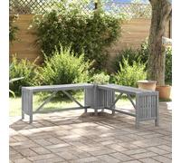 vidaXL Garden Corner Bench with Planter 117cm Solid Acacia Wood Grey UK HOT