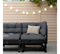 vidaXL Garden Corner Sofa Black Solid Wood Pine
