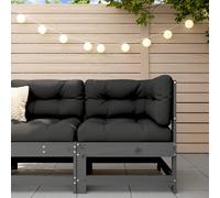 (grey pine, corner sofa) vidaXL Garden Middle Sofas Outdoor Sofa Sectional Sofa 2 pcs Solid Wood Pine