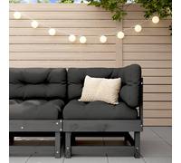Garden Corner Sofa Grey Solid Wood Pine