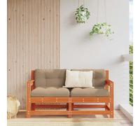vidaXL Garden Corner Sofa Solid Pine Wood Wax Brown 132 x 62 x 70.5 cm