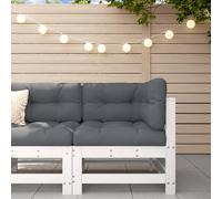 vidaXL Garden Corner Sofa Outdoor Sectional Sofa Couch White Solid Wood Pine