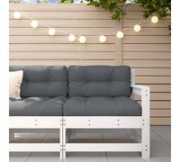 (white pine, right corner sofa) vidaXL Garden Middle Sofas Outdoor Sofa Sectional Sofa 2 pcs Solid Wood Pine