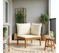 VidaXL Garden Corner Sofa With Cushions Solid Wood & Rope