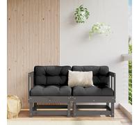vidaXL Garden Corner Sofas 2 pcs Grey Solid Wood Pine