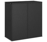 vidaXL Garden Cushion Box PE Rattan 100x49x103.5 cm Black