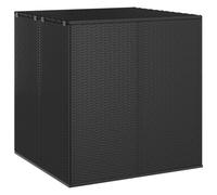 vidaXL Garden Cushion Box PE Rattan 100x97.5x104 cm Black