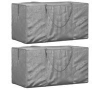 vidaXL Garden Cushion Storage Bags 2 pcs Black 150x75x75 cm Polyethylene