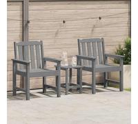 vidaXL Garden Dining Chair 2 pcs Light Grey 65.5 x 59 x 88 cm HDPE