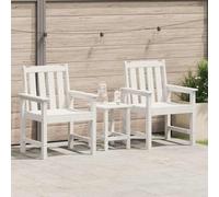 vidaXL Garden Dining Chair 2 pcs White 65.5 x 59 x 88 cm HDPE