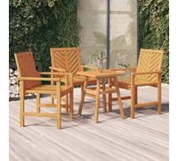 vidaXL Garden Dining Chairs 3 pcs Solid Wood Acacia