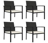 Vidaxl Garden Dining Chairs 4 Pcs Poly Rattan Black