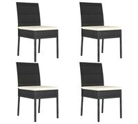 vidaXL Garden Dining Chairs 4 pcs Poly Rattan Black