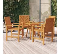 vidaXL Garden Dining Chairs Outdoor Dining Chairs 4 pcs Solid Wood Acacia