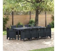 vidaXL Garden Dining Set 11 pcs Anthracite Polt rattan
