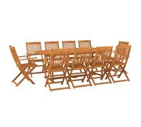 vidaXL Garden Dining Set 11 Piece Outdoor Table and Chair Solid Wood Acacia