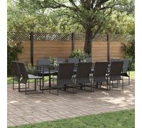 vidaXL Garden Dining Set 13 pcs Black Steel