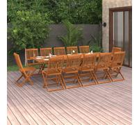 vidaXL Garden Dining Set 13 Piece Outdoor Table and Chair Solid Wood Acacia