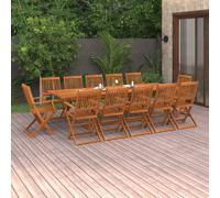 vidaXL Garden Dining Set 13 Piece Outdoor Table and Chair Solid Wood Acacia