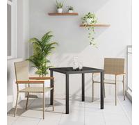 vidaXL Garden Dining Set 3 pcs Beige Poly rattan