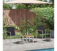 vidaXL Garden Dining Set 3 pcs Brown and Black Solid Acacia Wood