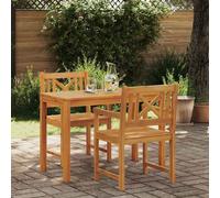 Garden Dining Set Brown Solid Acacia Wood 110x55x75cm 2-Seater Rustic Patio Set.