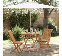 vidaXL Garden Dining Set 3 pcs Brown Solid teak wood