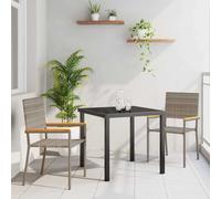 vidaXL Garden Dining Set 3 pcs Grey Poly rattan