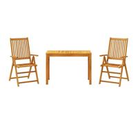 (110 x 55 x 75 cm/ 3 piece) vidaXL Garden Dining Set 3 Piece Outdoor Table and Chair Solid Wood Acacia