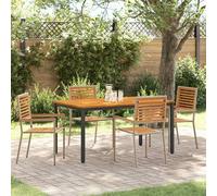 vidaXL Garden Dining Set 4 pcs Beige and Brown Poly Rattan