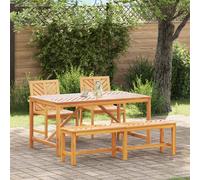 vidaXL Garden Dining Set 4 pcs Brown Solid Acacia Wood