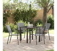 vidaXL Garden Dining Set 5 pcs Anthracite Powder-Coated Steel