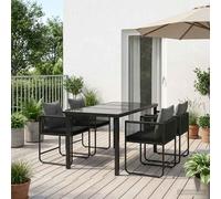 vidaXL Garden Dining Set 5 pcs Black and Anthracite 140 x 80 x 73 cm