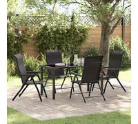 vidaXL Garden Dining Set 5 pcs Black coffee Poly rattan