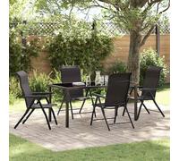 vidaXL Garden Dining Set 5 pcs Black coffee Poly rattan