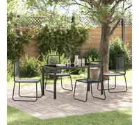 vidaXL Garden Dining Set 5 pcs Black Powder-Coated Steel