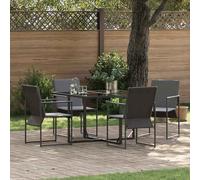 Garden Dining Set Black Steel Outdoor Furniture Ensemble Collection Kit vidaXL