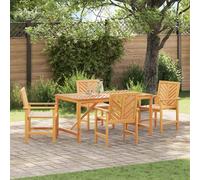 Garden Dining Set Brown Solid Acacia Wood Outdoor Patio Furniture Table vidaXL