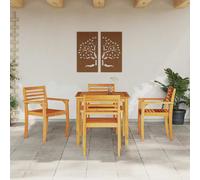 Garden Dining Set 2-Seater Solid Acacia Wood Brown 85x85x75cmOutdoor Rustic Set