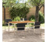 Garden Dining Set Brown Furniture Outdoor Seating Patio Terrace Modern vidaXL
