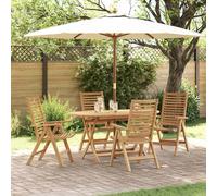 Garden Dining Set Brown Solid Teak Wood Outdoor Patio Furniture Terrace vidaXL