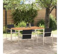 Garden Dining Set Brown Furniture Outdoor Seating Patio Terrace Modern vidaXL