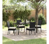 vidaXL Garden Dining Set 5 pcs Cream Powder-Coated Steel