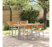 vidaXL Garden Dining Set 5 pcs Grey Solid Acacia Wood
