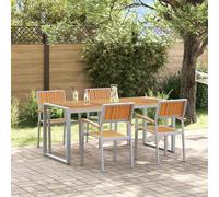 vidaXL Garden Dining Set 5 pcs Grey Solid Acacia Wood