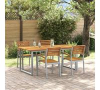 vidaXL Garden Dining Set 5 pcs Grey Solid Acacia Wood