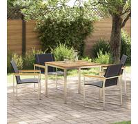 vidaXL Garden Dining Set 5 pcs Solid Acacia Wood and Stainless Steel