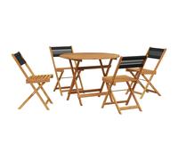 vidaXL Garden Dining Set 5 Piece Chairs Black Polypropylene and Solid Wood